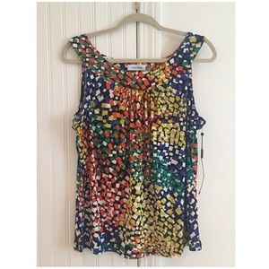 🚫SOLD NWT CALVIN KLEIN Colorful Slinky Tank Top L